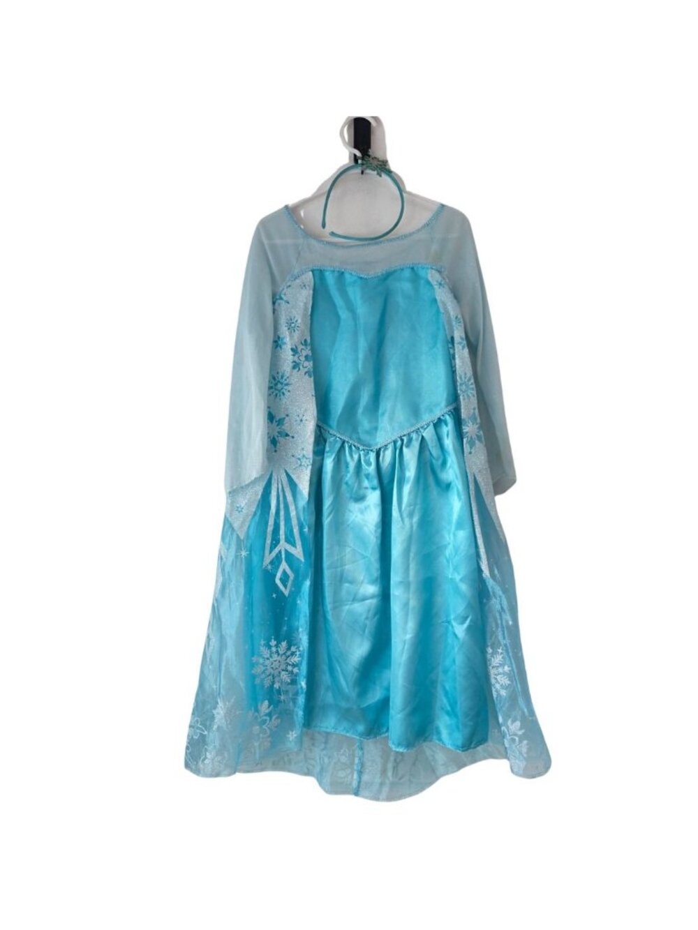 Disney Frozen Elsa Costume w/ Snowflake Headband Girls 4-6 (S)